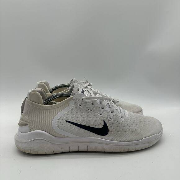 Mens Size 11.5 Nike Free RN 2018 942836-100 White Running Shoes Sneakers - Picture 1 of 9